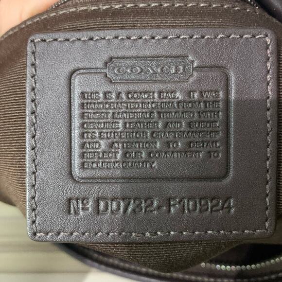 COACH Brown Signature Canvas Hobo Shoulder Bag - Picture 7 of 7